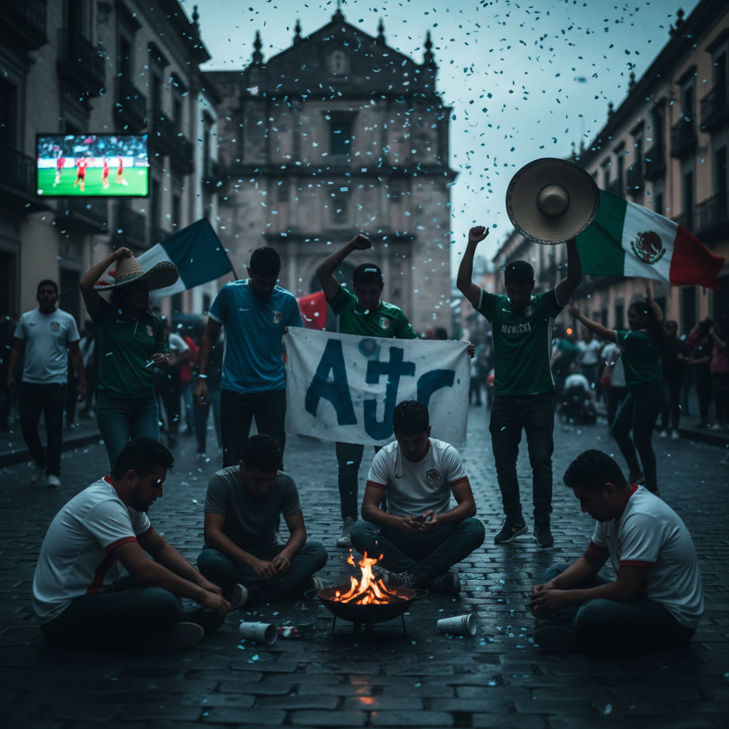 Mexikanska fans firar fotbolls-VM på gatorna när biljettpriserna skenar – redaktionell illustration
