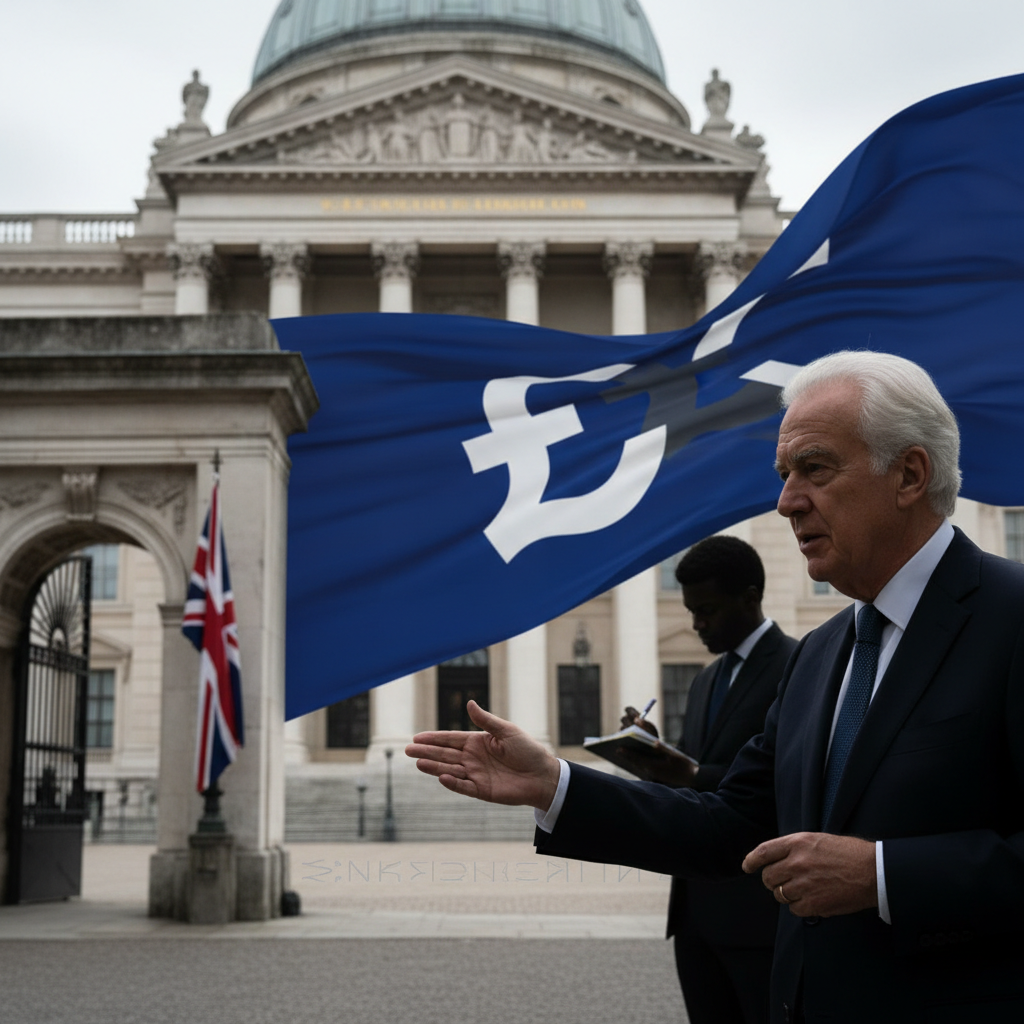 Michel Barnier indikerar möjlig EU-återanslutning för Storbritannien på gamla villkor – redaktionell illustration