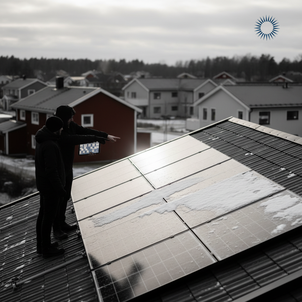 Myter om solcellsinstallationer på bostäder avfärdade – redaktionell illustration