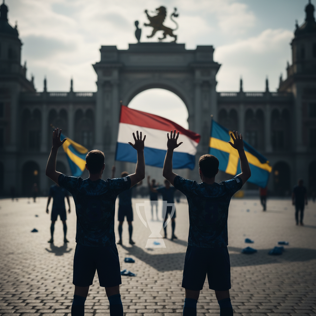 Nederländerna besegrar Sverige med 5-1 i VM, toppar Grupp F – redaktionell illustration