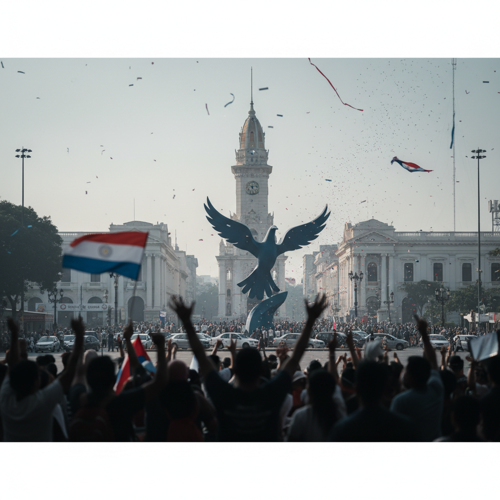 Paraguay firar historisk VM-seger med nationell helgdag – redaktionell illustration