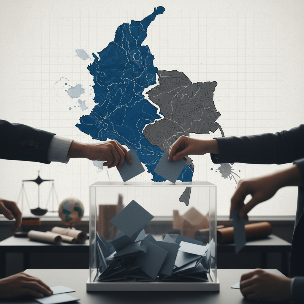 Presidentval i Colombia: Valdeltagande och polarisering präglar omgången – redaktionell illustration