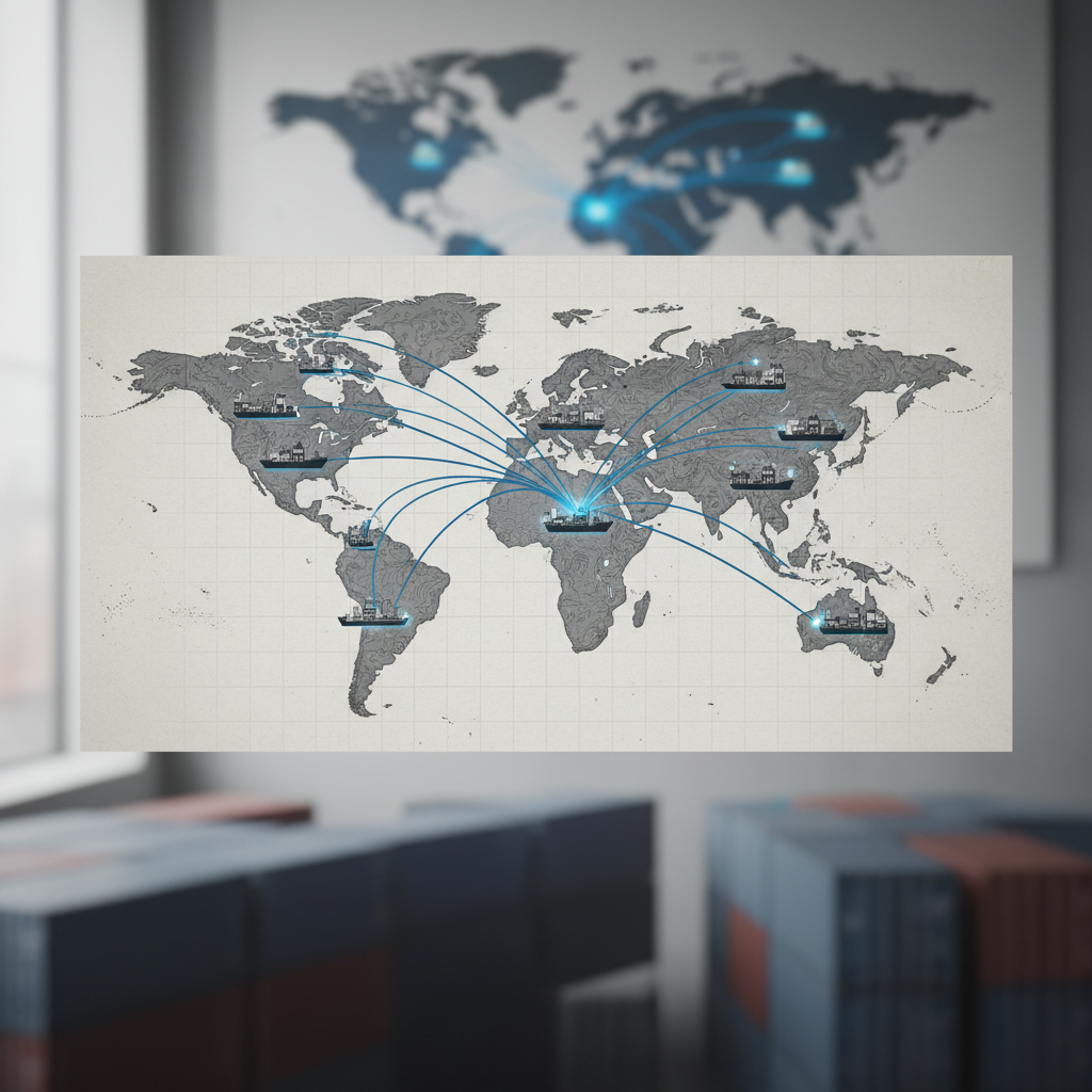 Global Trade Hubs: The World’s 10 Busiest Container Ports Amid Shipping Disruptions – redaktionell illustration