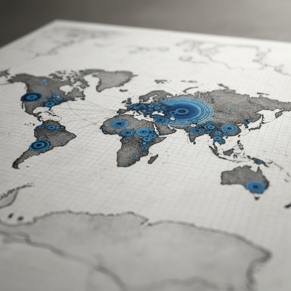 Nuclear Arsenals: Mapping the Global Balance of Power – redaktionell illustration