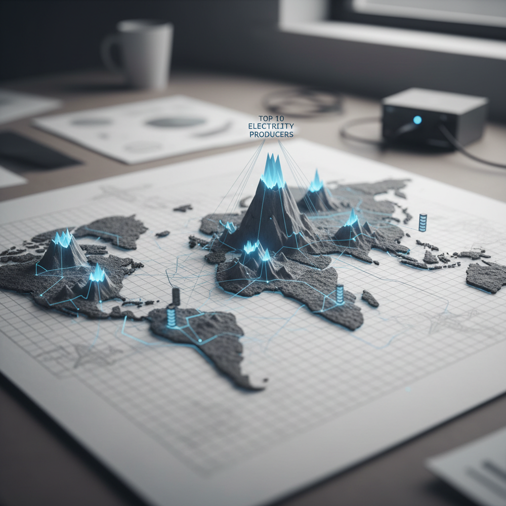 Powering the AI Surge: The World’s Top 10 Electricity Producers – redaktionell illustration