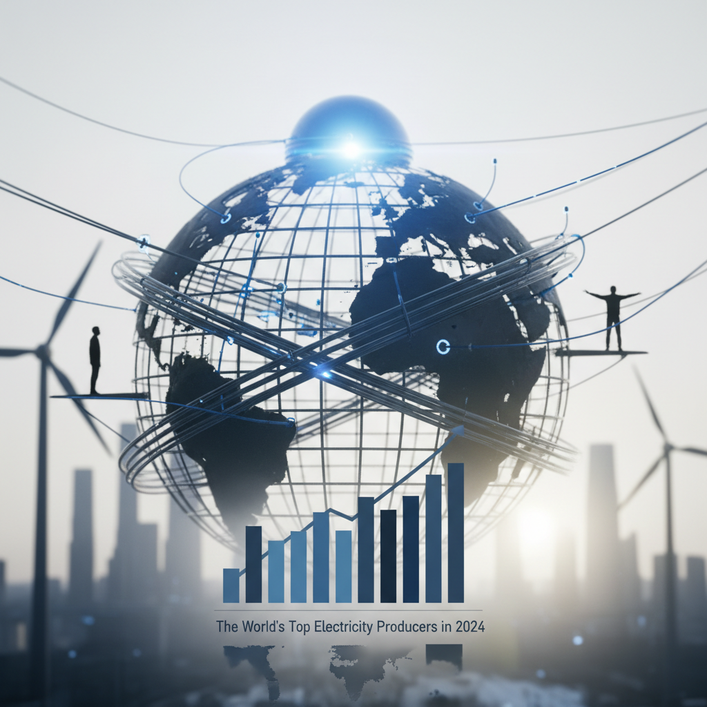 Powering the Globe: The World's Top Electricity Producers in 2024 – redaktionell illustration
