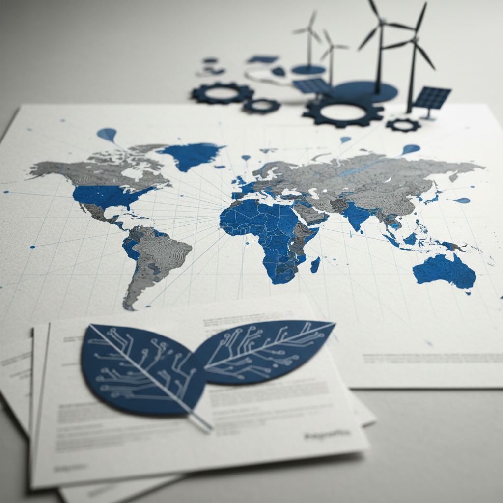 The Green Giants: Top Countries by Renewable Electricity Production – redaktionell illustration