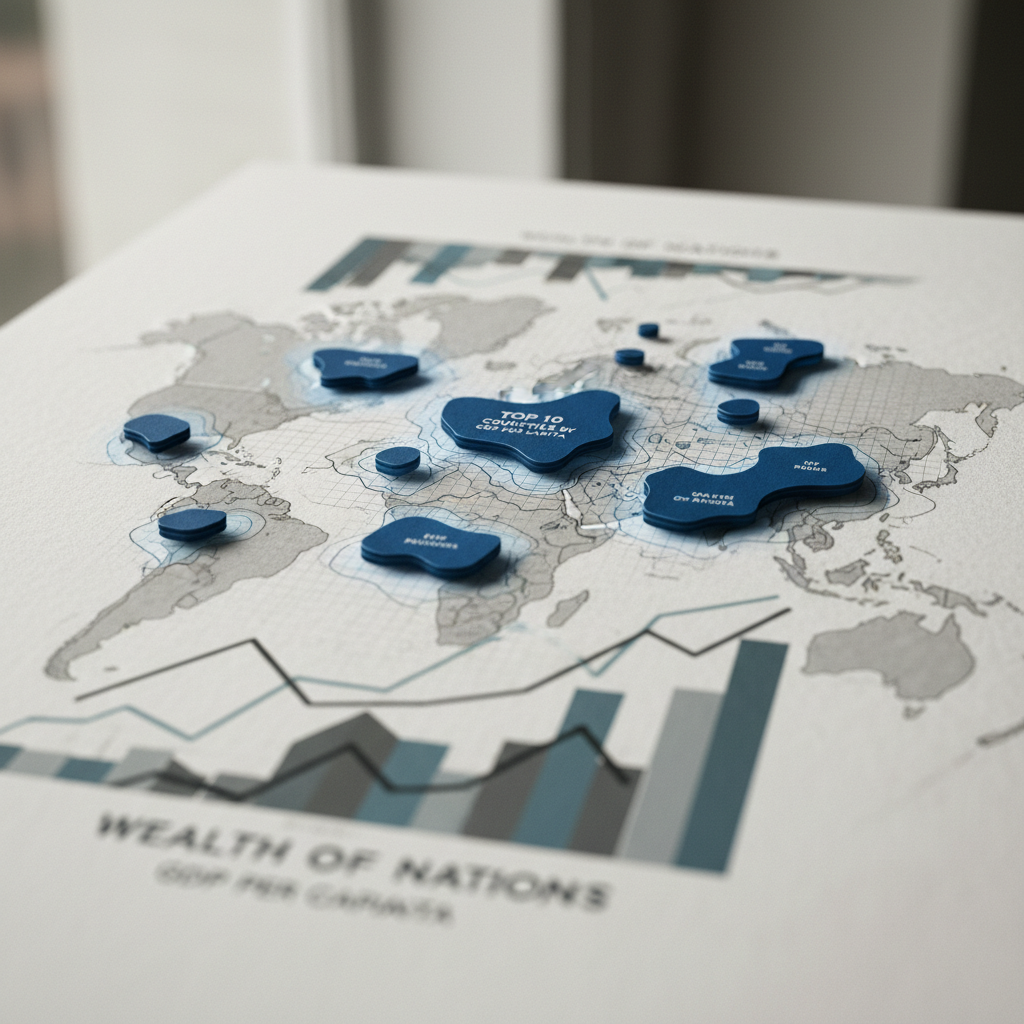 Wealth of Nations: The Top 10 Countries by GDP Per Capita – redaktionell illustration
