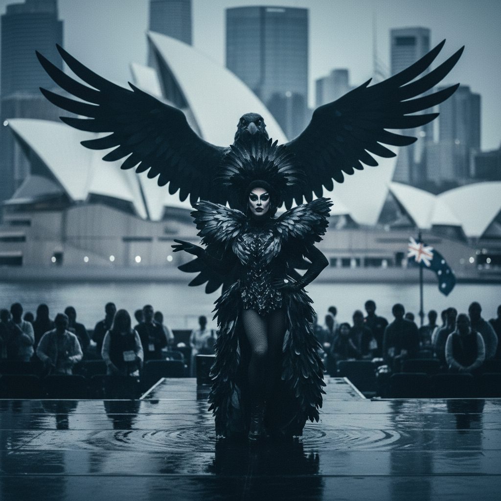 Raven, RuPauls Emmy-vinnande makeupartist, tävlar i ”Drag Race Down Under vs The World” – redaktionell illustration