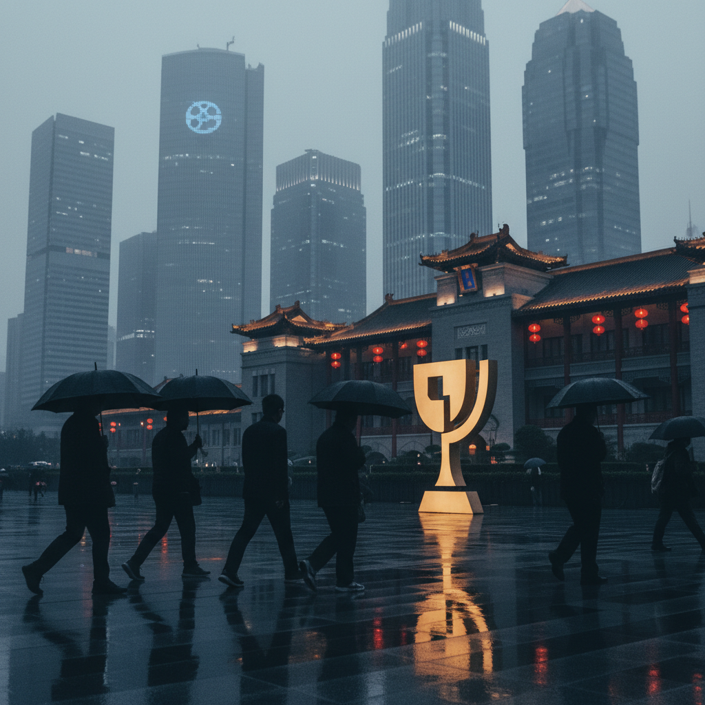 Reis Çeliks "Night of Blindness" tävlar i Shanghai – redaktionell illustration