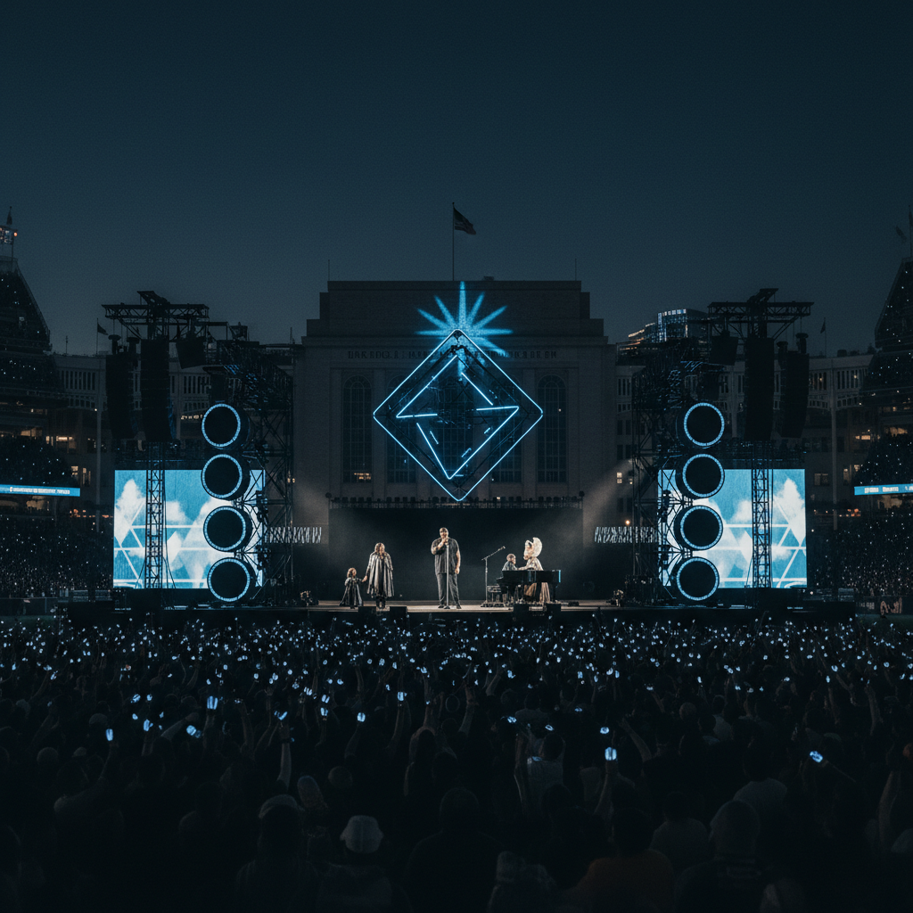 Stjärnspäckad kväll när Jay-Z firade 30 år av ”Reasonable Doubt” på Yankee Stadium – redaktionell illustration