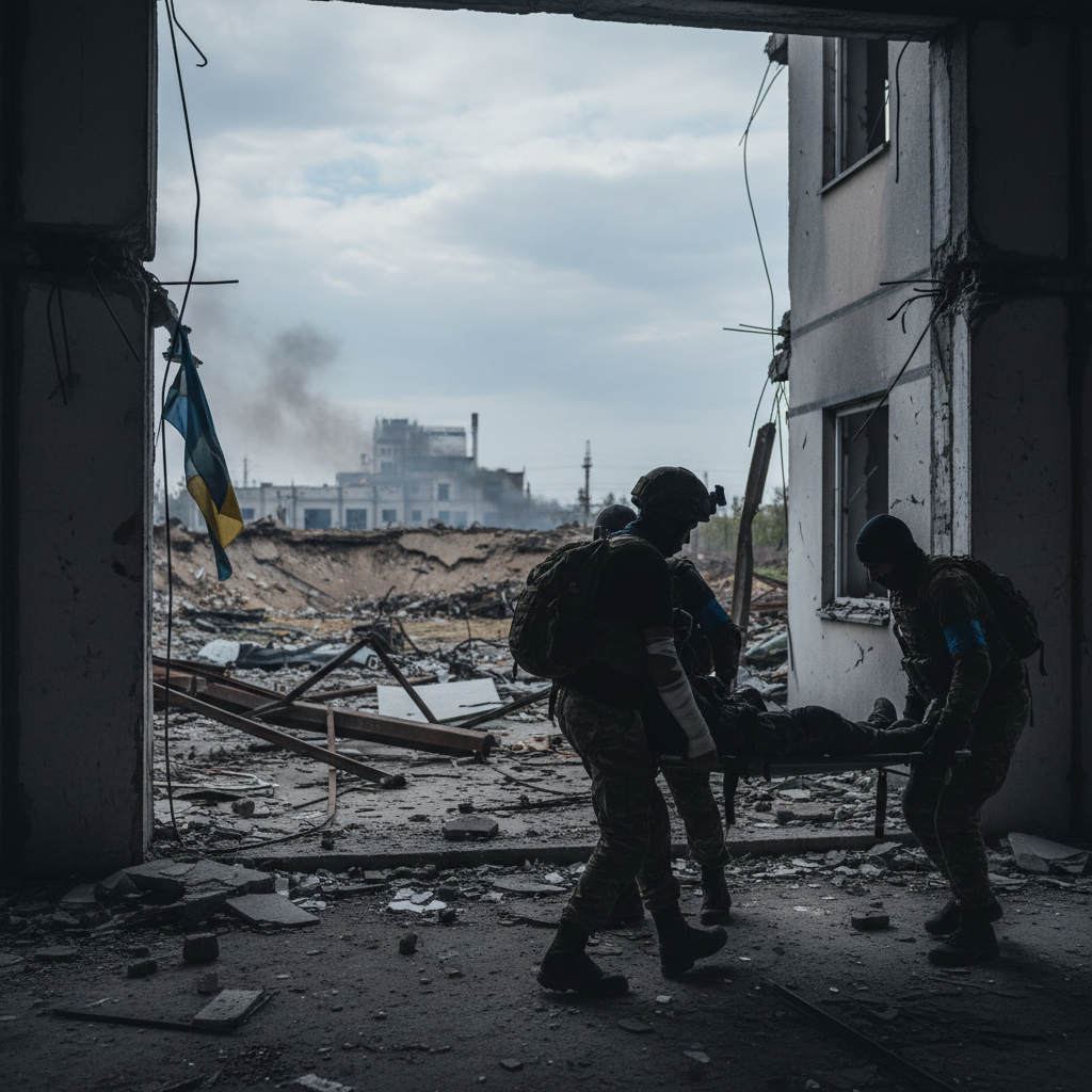 Svensk volontär skadad i drönarattack i Ukraina – redaktionell illustration