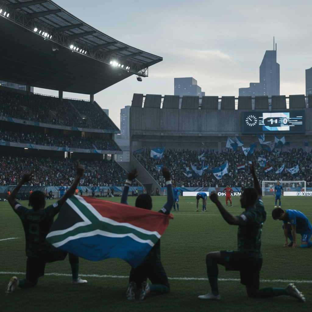 Sydafrika vidare till slutspel efter seger mot Sydkorea i fotbolls-VM – redaktionell illustration
