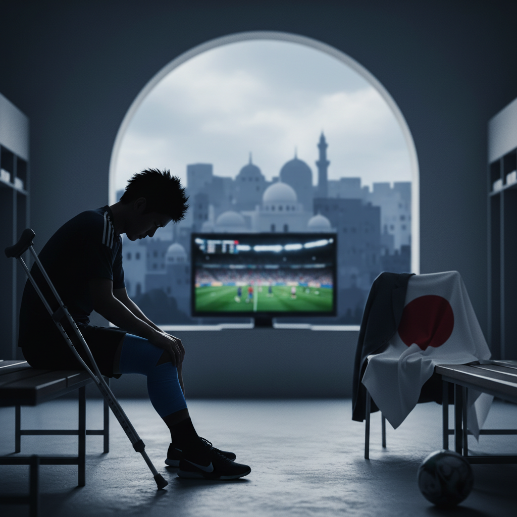Takefusa Kubo missar match mot Tunisien på grund av knäskada – redaktionell illustration