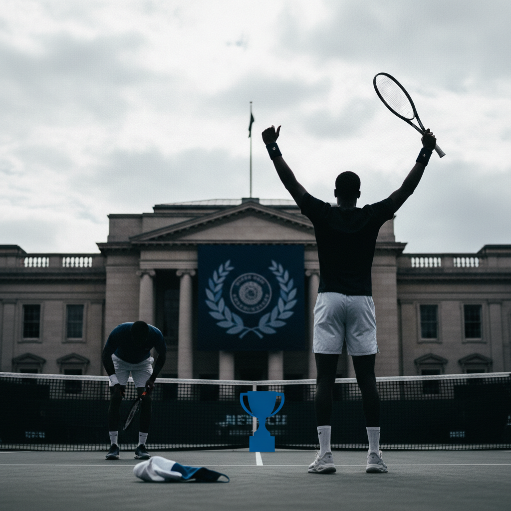 Tiafoe vinner ATP-titeln i Halle efter finalseger mot Fritz – redaktionell illustration