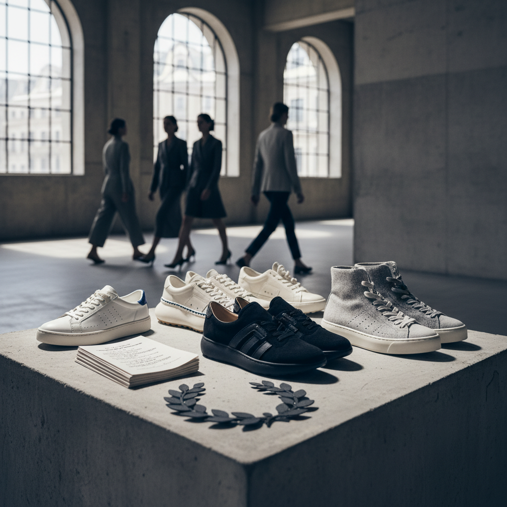 Vogues urval av sneakers för dam – tidlösa stilar framhävs – redaktionell illustration